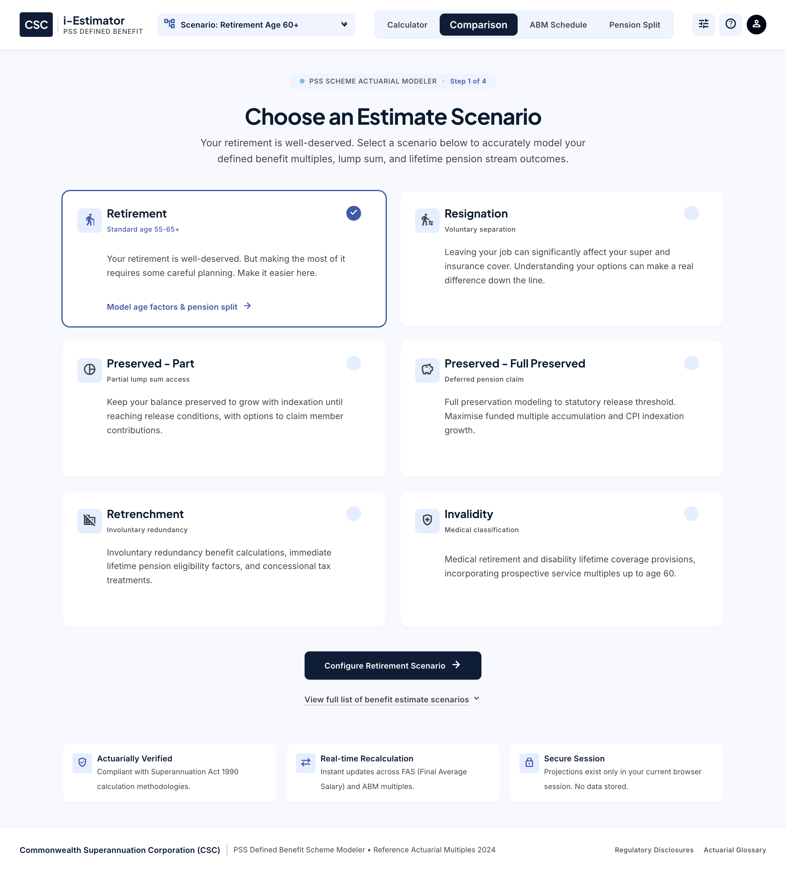 Concept reconstruction: scenario picker