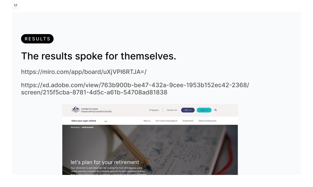 Live retirement planning page